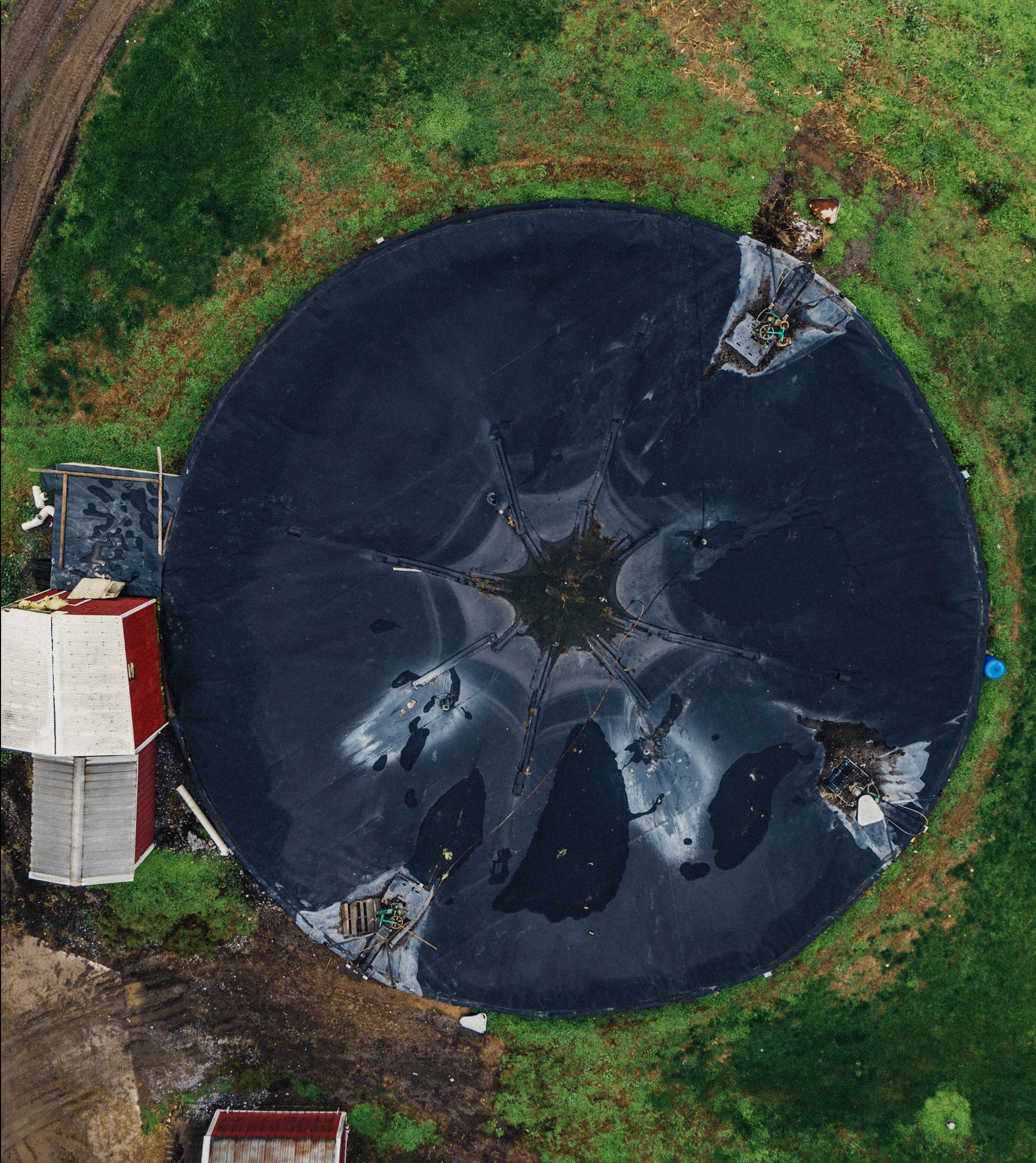 An Aerial View Of A Methane Digester