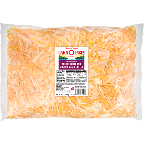 Land O Lakes® Feather Shredded Mild Cheddar & Monterey Jack Cheese Blend Land O’Lakes Foodservice