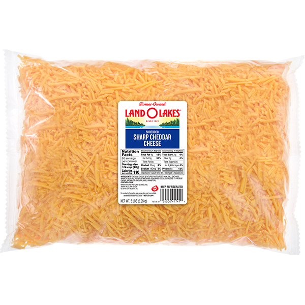 Land O Lakes® Standard Shredded Sharp Cheddar Cheese,Yellow Land O