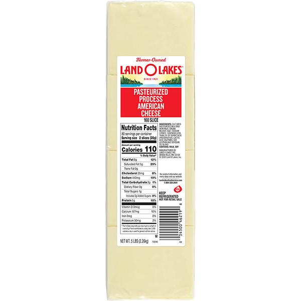 Land O Lakes® American Cheese Slices, White, 160 Land O’Lakes Foodservice