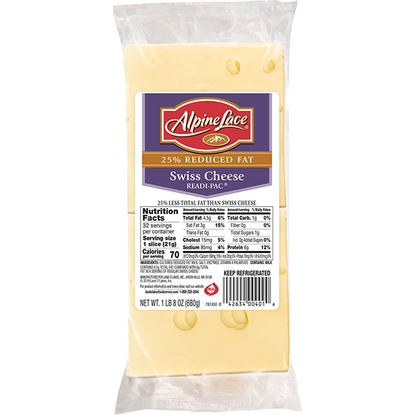Alpine Lace® Reduced Fat Swiss Cheese ReadiPac® Land O’Lakes Foodservice