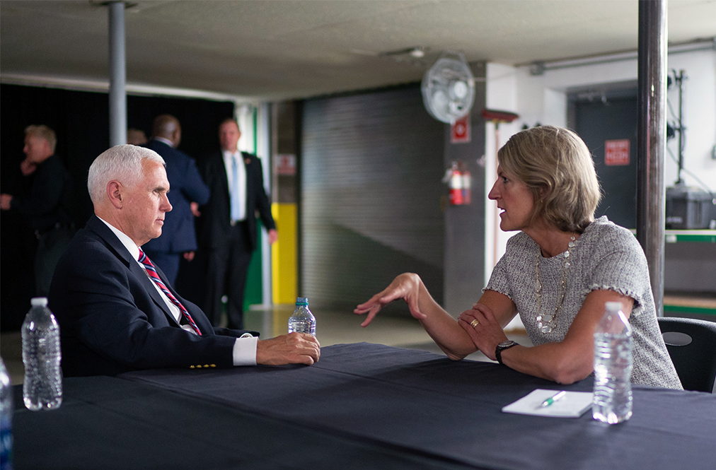 Vice President Mike Pence Talking With Land O