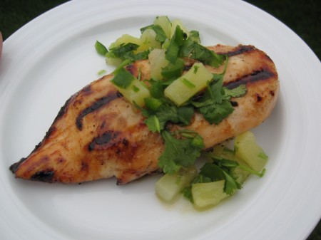 Chicken with pineapple salsa