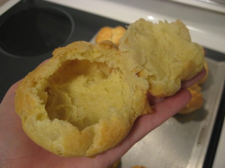 Remove top of cream puff