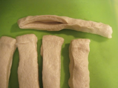 Pinch breadstick edges to seal