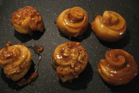 Allow caramel rolls to cool
