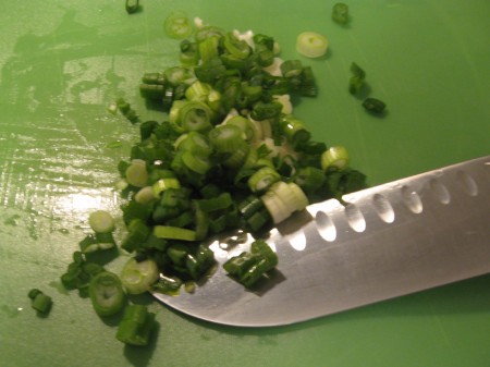 Chop the green onions