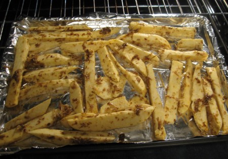 Fries are ready for baking