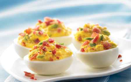 bacon topped deviled eggs