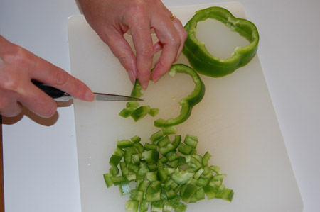 onion,green bell pepper, celery, garlic