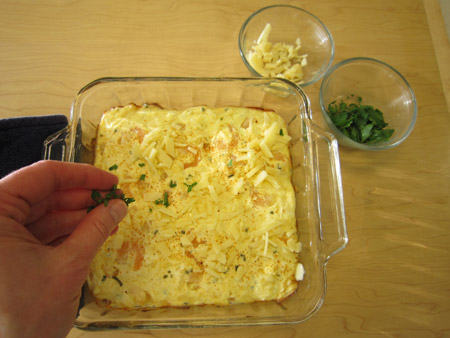 sprinkle, cheese, parsley