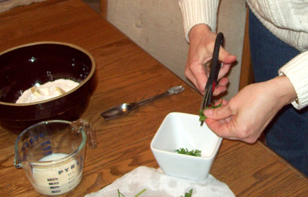 cutting, parsley, soup