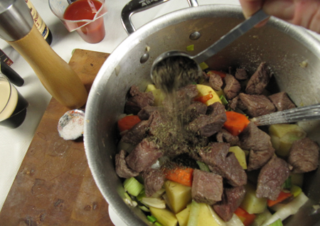 stew, ingredients, pot