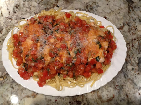 chicken, cheese, bruschetta