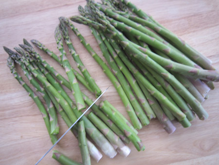 cut, asparagus, ends