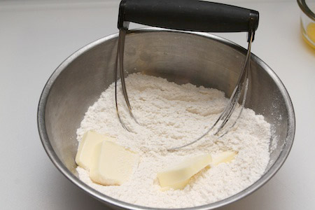 butter, flour, pastry blender