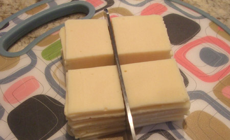 cheese, slice, quarters