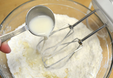 frosting, milk, bowl