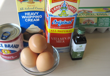 ice cream, ingredients, eggs