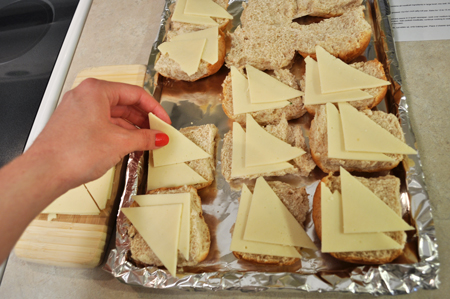 cheese, rolls, sliders