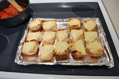 rolls, cheese, melted
