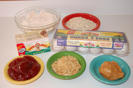 ingredients, bars, peanut butter