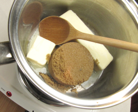 butter, brown sugar, caramel