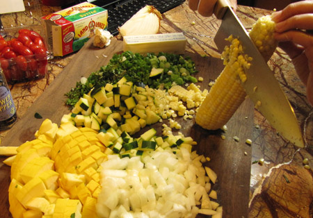 corn, kernels, trim
