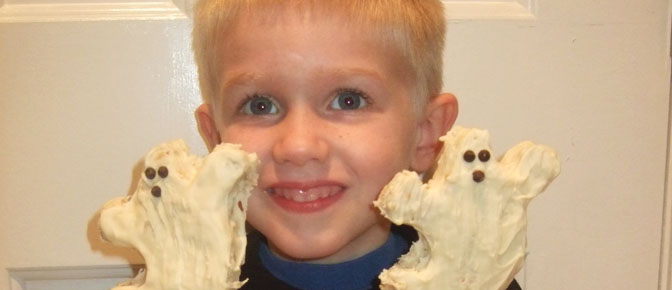 Kid with Ghost Treats