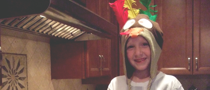 Kid with Turkey Hat
