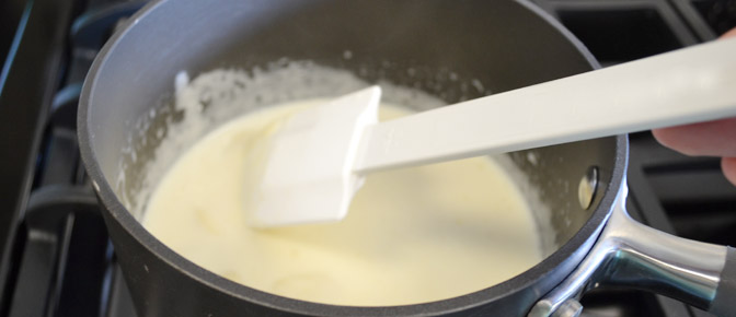 Cheese and Milk in Pan