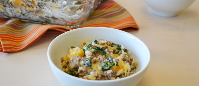 Farro Kale Butternut Squash in Bowl