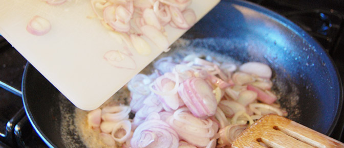 Add Shallots to Pan