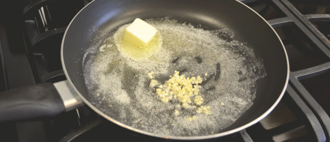 Butter and Garlic in Skillet