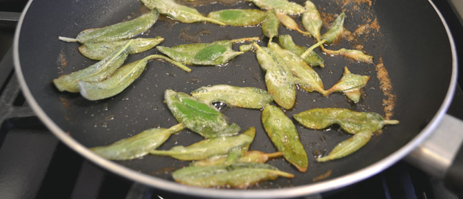 Fried Sage in Pan