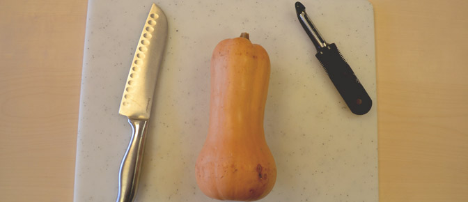 Whole Squash and Utensils