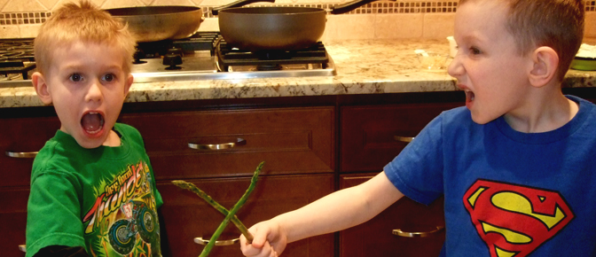 Kids En Garde with Asparagus