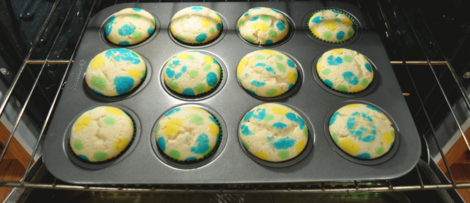 Baked Cupcakes in Oven
