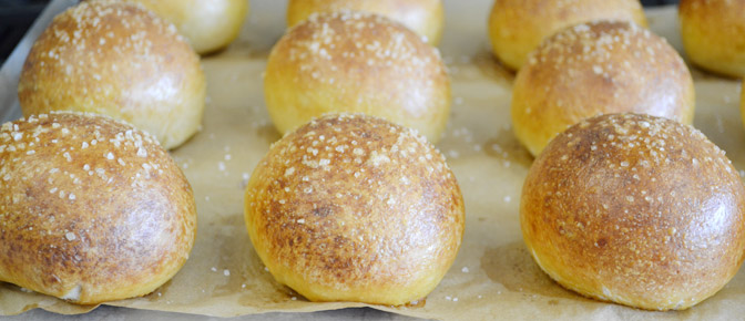 Baked Buns on Sheet