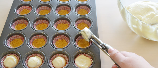 Scoop Batter in Pan