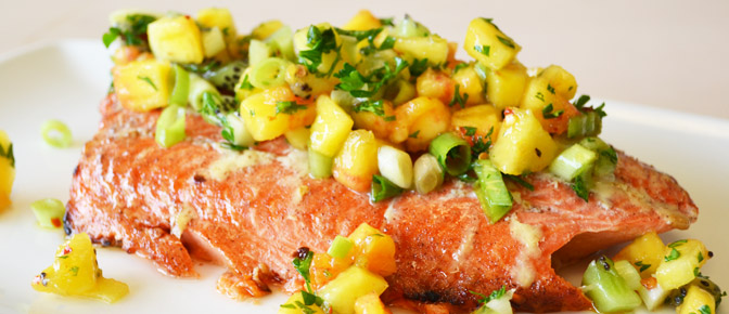 Finished Salmon with Salsa