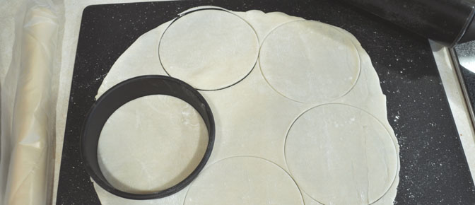 Cut Tartlet Dough Circles
