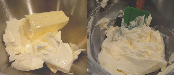 Cream Butter and Cream Cheese