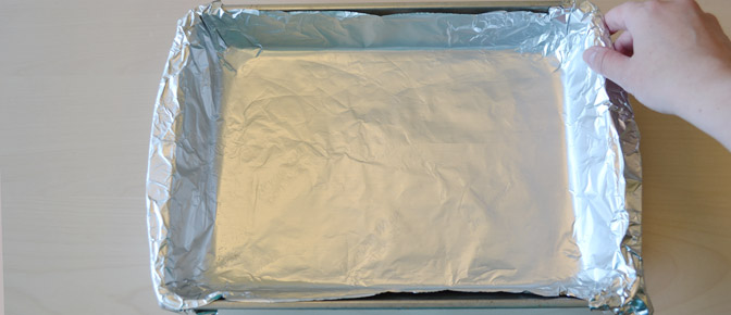 Pan Lined with Aluminum Foil