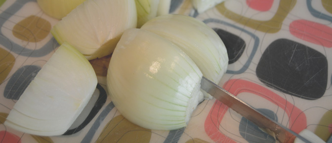 Onions Cut in Quarters