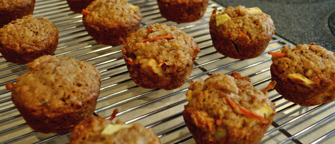 Baked Muffins on Cooling Rack