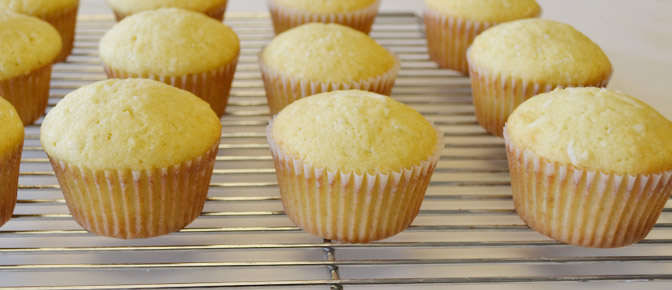 Baked Cupcakes Cooling on Rack