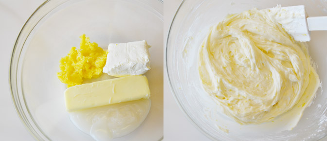 Blending Frosting Ingredients with Spatula