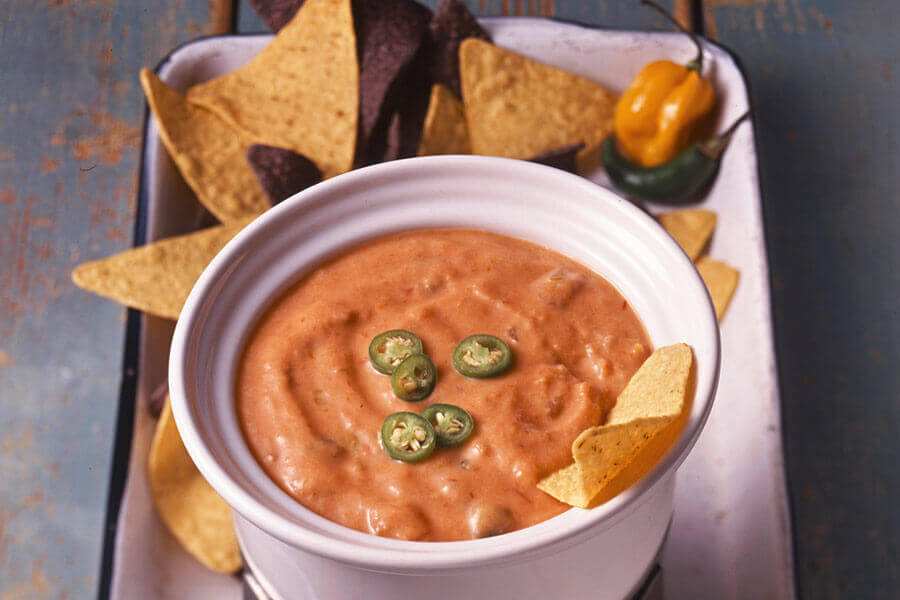 Queso with Golden Velvet Cheese Spread and Salsa