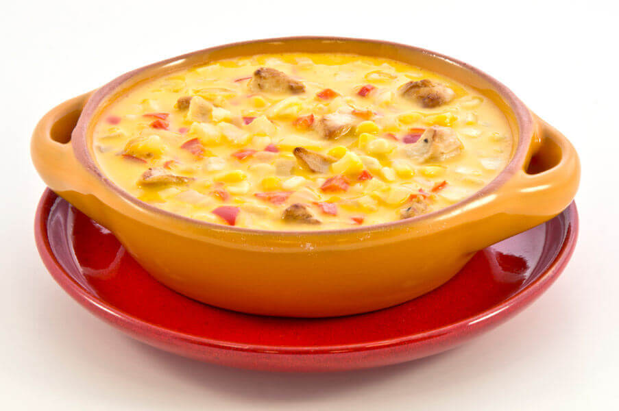 Cheese Soup with Golden Velvet Cheese Spread, Corn and Chicken